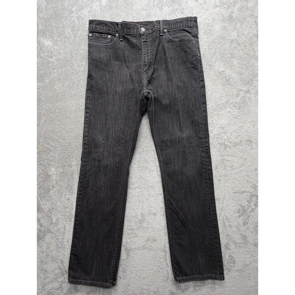 Levis 513 Jeans Mens 38x32 Black Slim Straight Stretch Denim Zip Fly